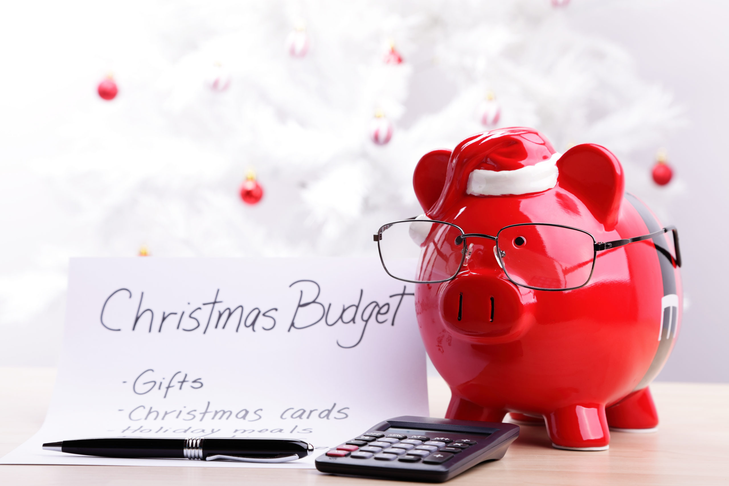 Christmas budget, piggy bank, budget bank